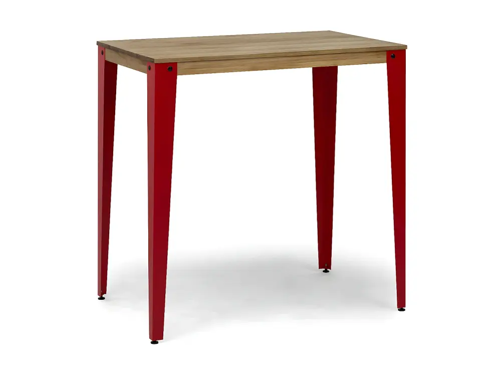Mesa Lunds Alta 60x140x110cm Roja en madera maciza de pino acabado vintage estilo Industrial Box Furniture