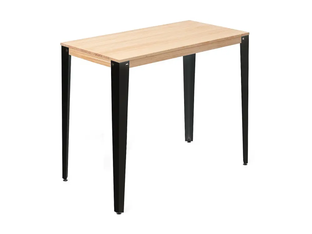 Mesa Lunds Alta 70x110x110cm Negra en madera maciza de pino acabado natural estilo nórdico Industrial Box Furniture
