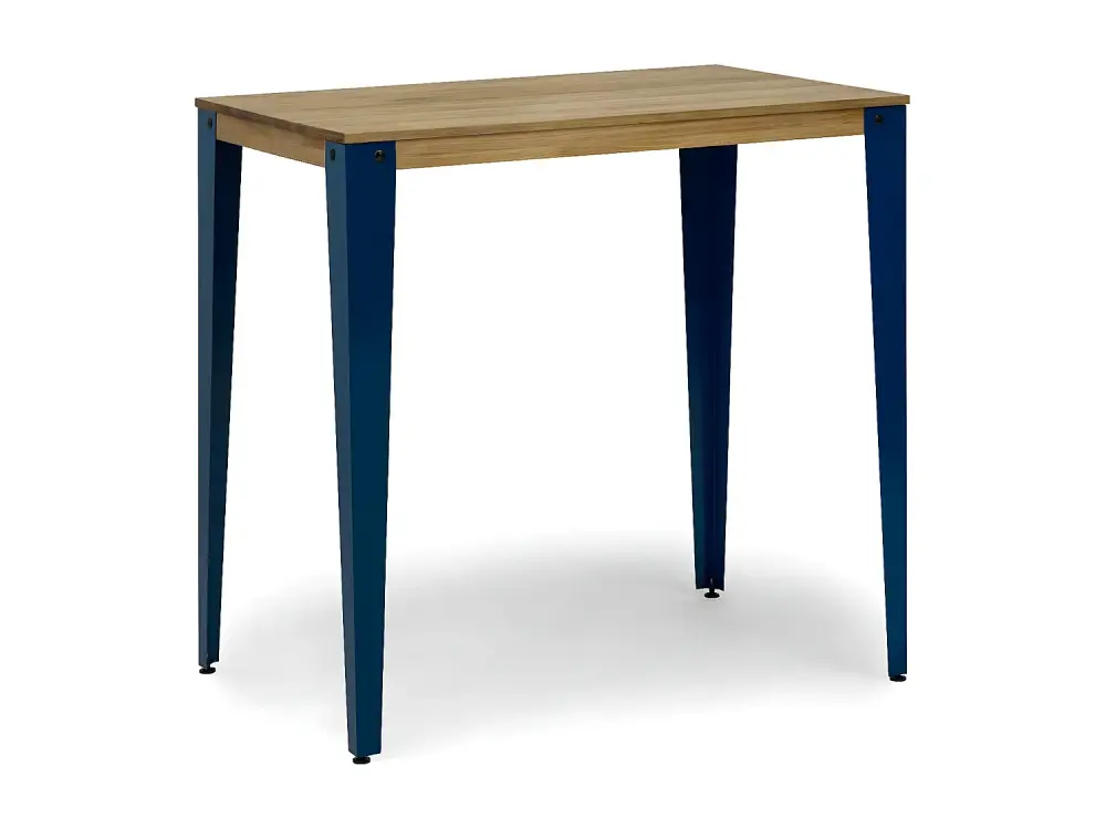 Mesa Lunds Alta 80x120x110cm Azul en madera maciza de pino acabado vintage estilo Industrial Box Furniture