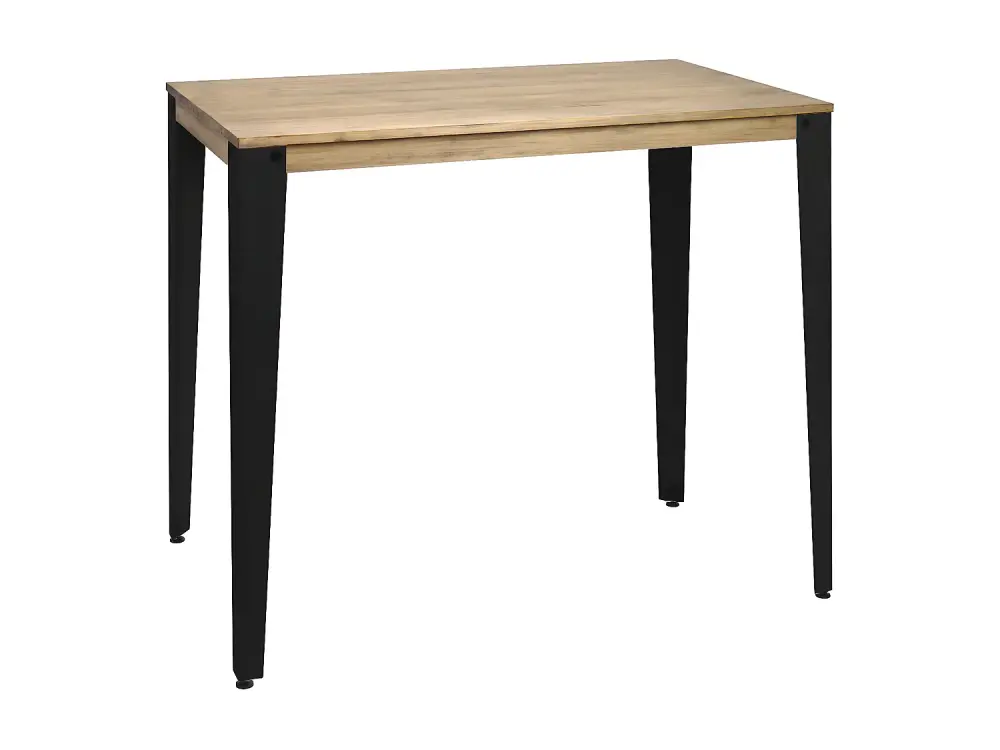 Mesa Lunds Alta 80x120x110cm Negra en madera maciza de pino acabado vintage estilo Industrial Box Furniture