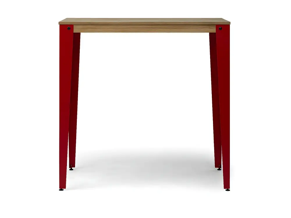 Mesa Lunds Alta 90x160x110cm Rojo en madera maciza de pino acabado vintage estilo Industrial Box Furniture