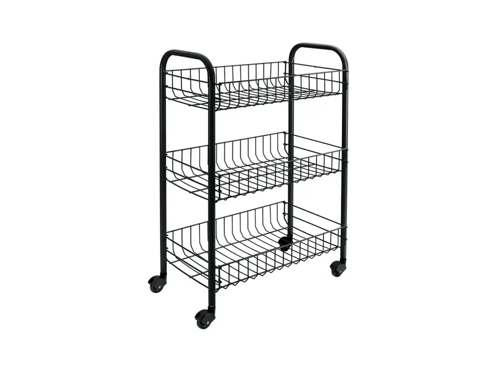 Étagère Multiusage 3 Étagères SIENA BLACK de Metaltex. Couleur Noir