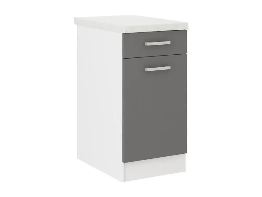 ULTRA Meuble bas de cuisine L 40 cm avec plan de travail inclus - Gris