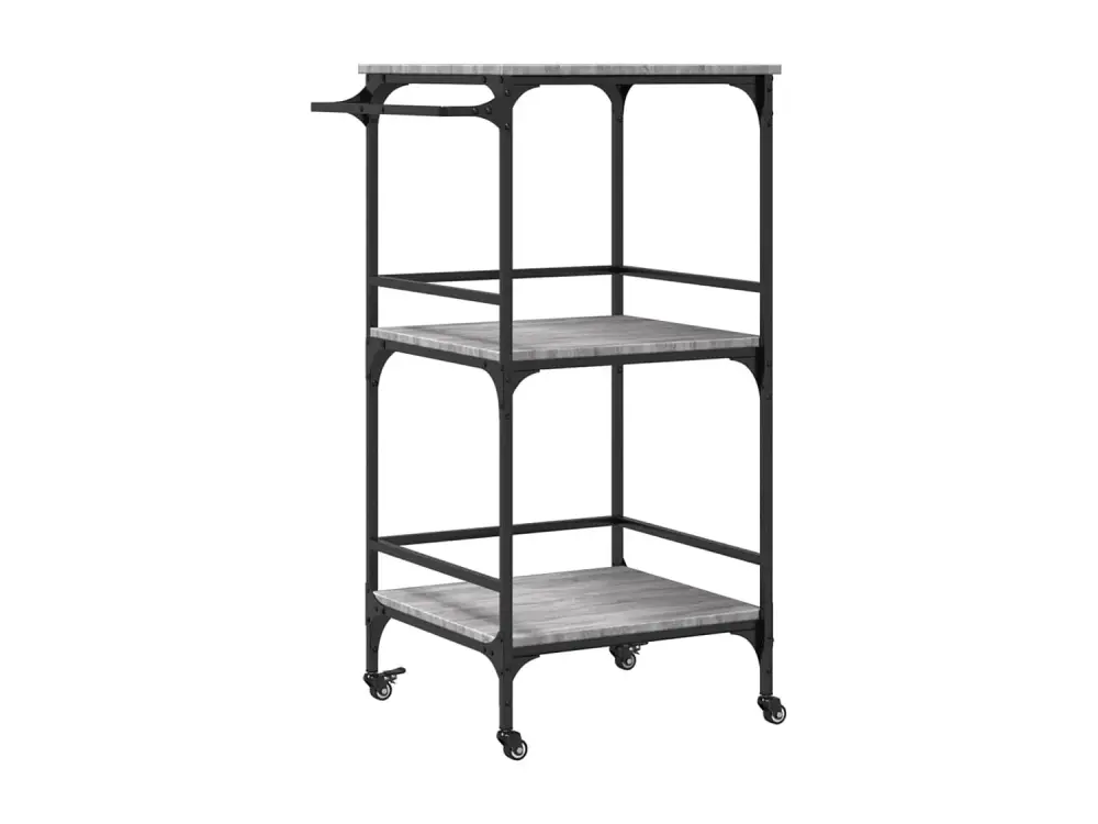 vidaXL Carrito de cocina madera ingenierí gris Sonoma 60,5x50x105 cm