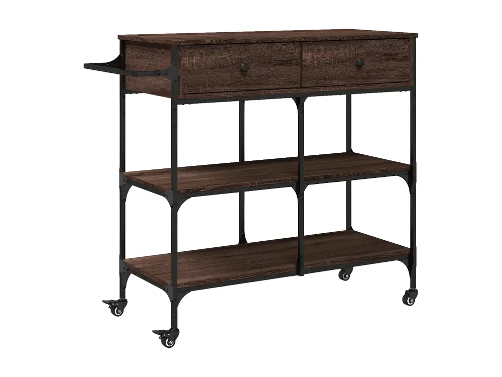 vidaXL Carrito de cocina madera ingenierí marrón roble 105x42x95 cm