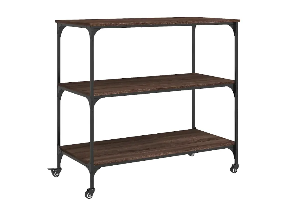 vidaXL Carrito de cocina madera ingenierí marrón roble 102x50x95 cm