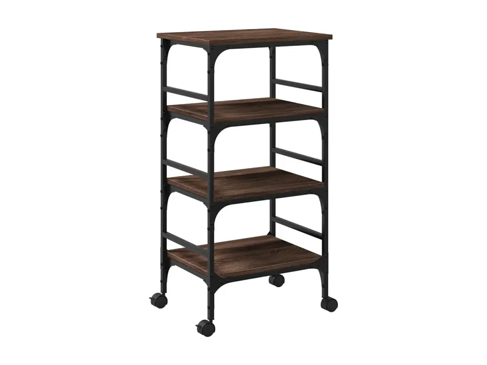 vidaXL Carrito de cocina madera ingenierí marrón roble 45x35x89,5 cm