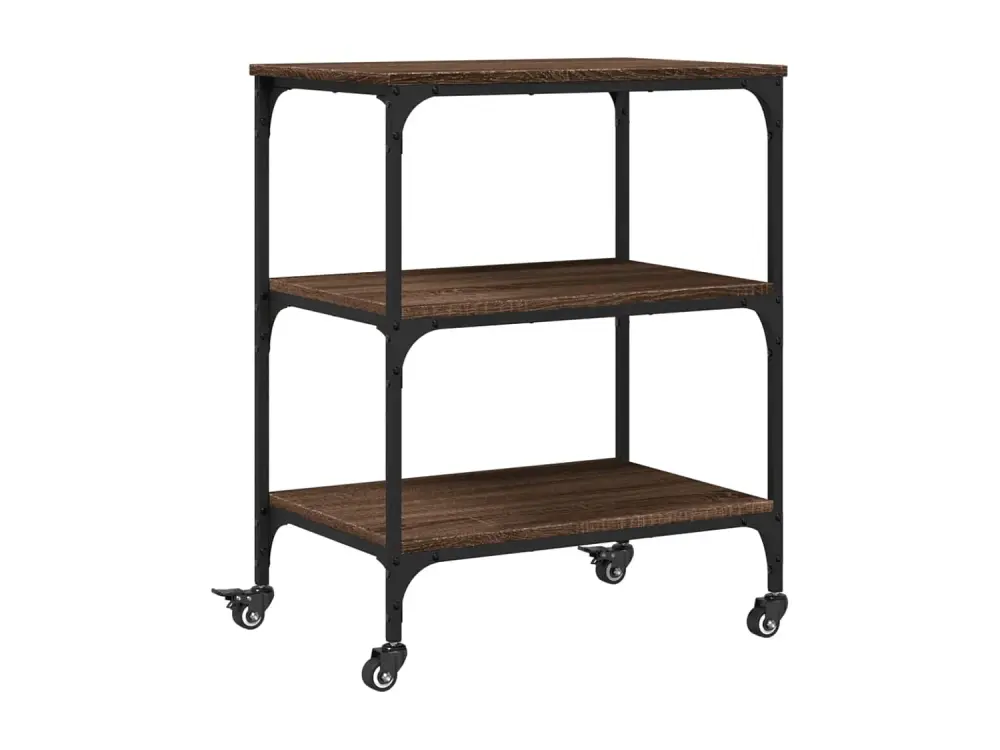 vidaXL Carrito de cocina madera de ingenierí marrón roble 60x41x76 cm