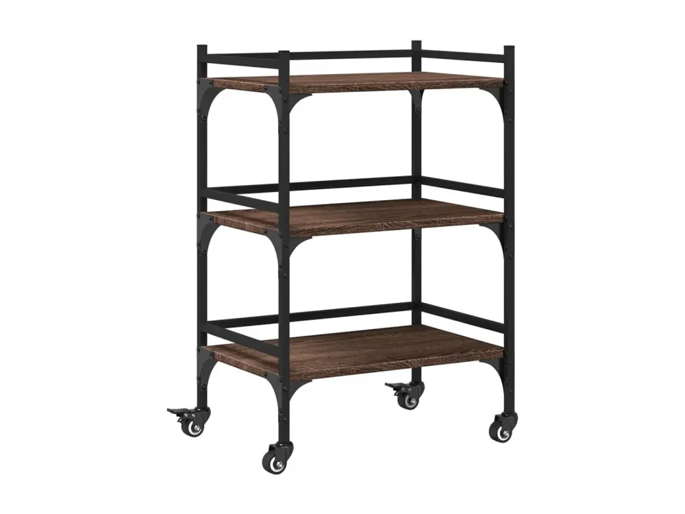 vidaXL Carrito de cocina madera ingenierí marrón roble 50x35x75,5 cm