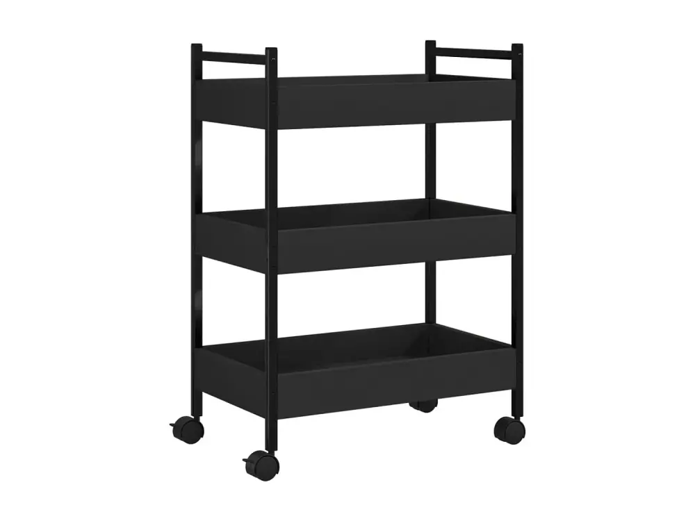 vidaXL Carrito de cocina madera de ingenierí negro 50x30x70 cm