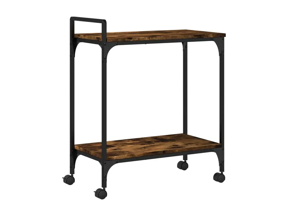 vidaXL Carrito cocina madera ingenierí roble ahumado 60,5x31x72,5 cm Marrón
