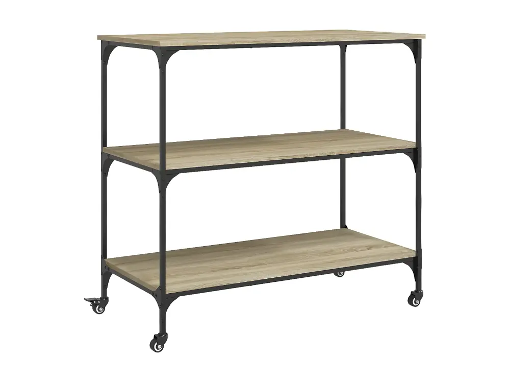 vidaXL Carrito de cocina madera ingenierí roble Sonoma 102x50x95 cm Marrón