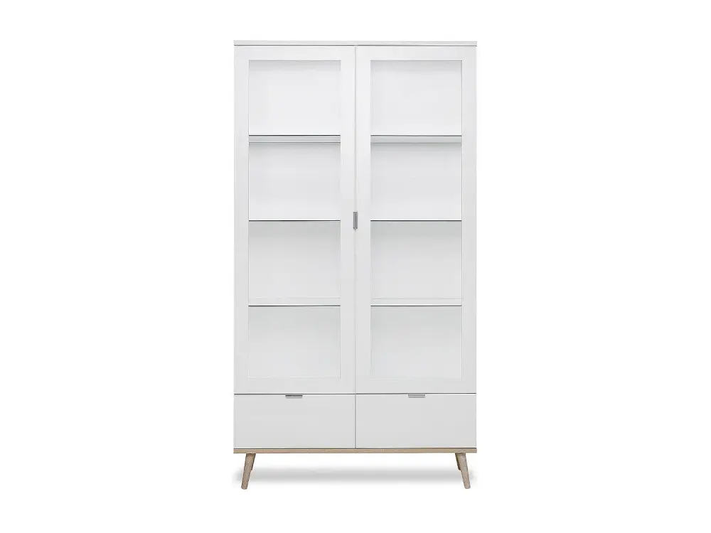 Vitrina con 2 puertas de cristal y 2 Cajones - Al.185 cm - Copenhague