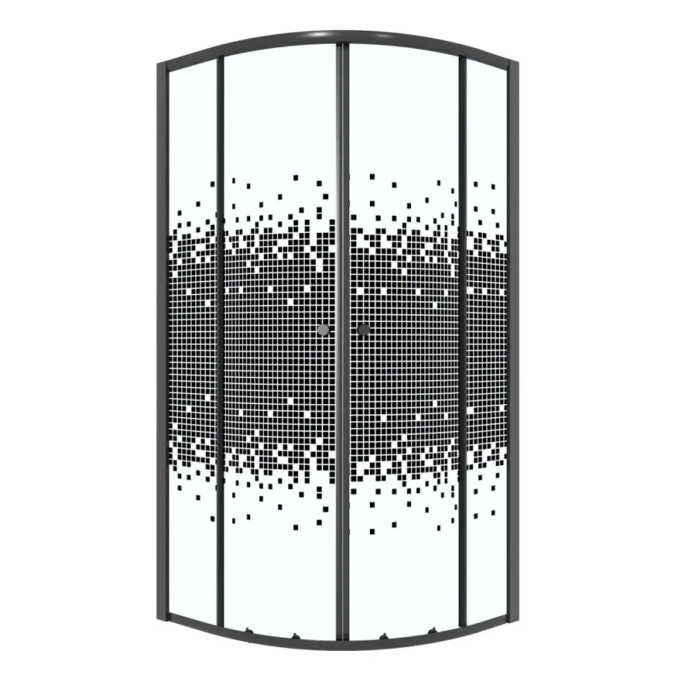 Repisa Flotante Cabine de douche rond 90/90/190 Noir