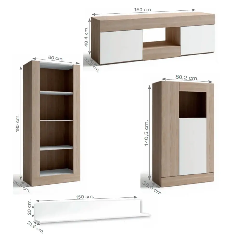 Composición Salón Argos KAR- 008 sable / blanco