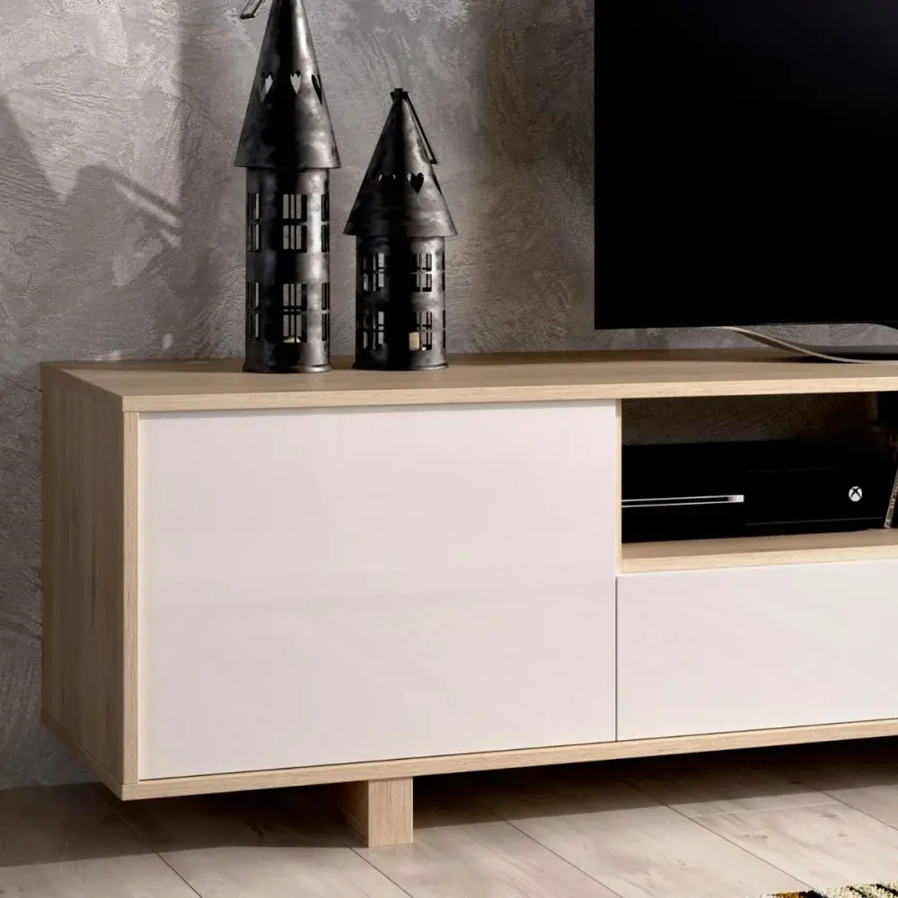 Composición de salón Kube mueble TV + armario + estanterí 180x200x40 cm