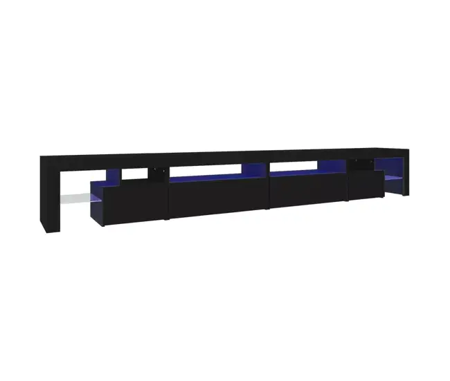 Estanterí Flotante Mueble de TV con luces LED negro 290x36,5x40 cm