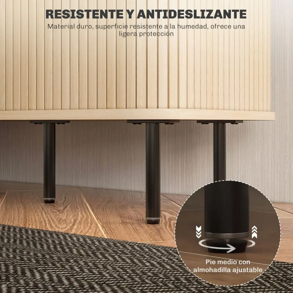 Mueble de TV Calamita Homcom 2 puertas + 2 compartimentos roble 55x120x40 cm