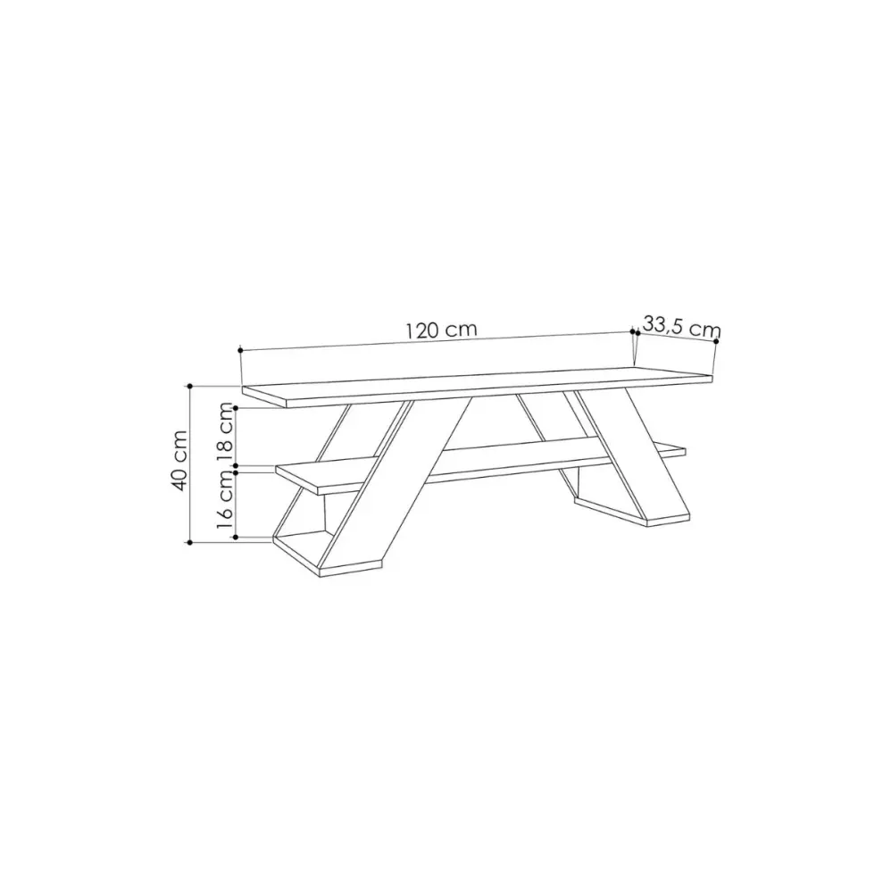 Mueble de TV Kontuz con estante 40x120x34 cm