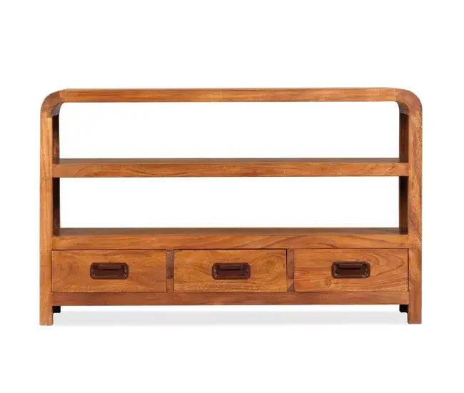 Mueble de TV madera maciza acacia 90x30x55 cm con Envío Rápido