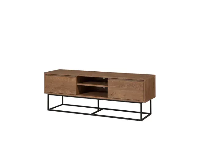 Mueble TV 2 nichos y 2 cajones decoración nogal L140 cm - Rodez con Envío Rápido