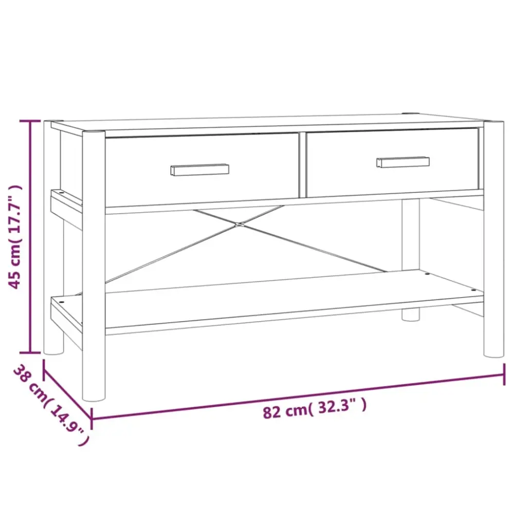 Mueble para TV Mila 2 cajones + estante inferior 45x82x38 cm