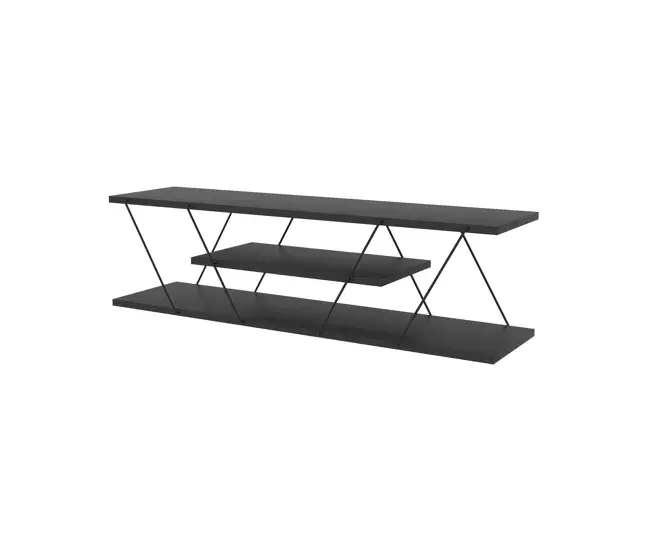 Mueble de televisión Dmustaph, Aparador de salón, Mueble bajo para TV, Base de pared equipada, 120x30h33 cm, Antracita y...