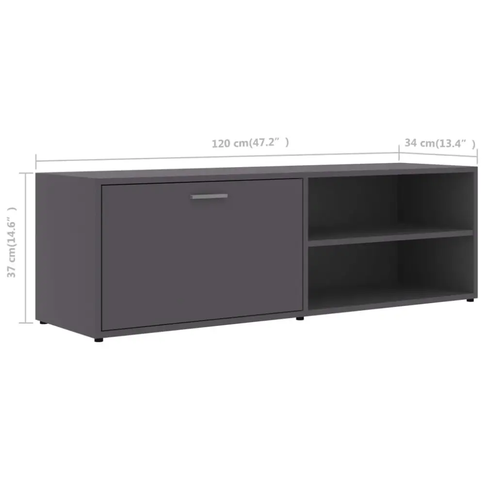 Mueble de TV Timbal 2 compartimentos + puerta abatible 37x120x34 cm para Salón Moderno