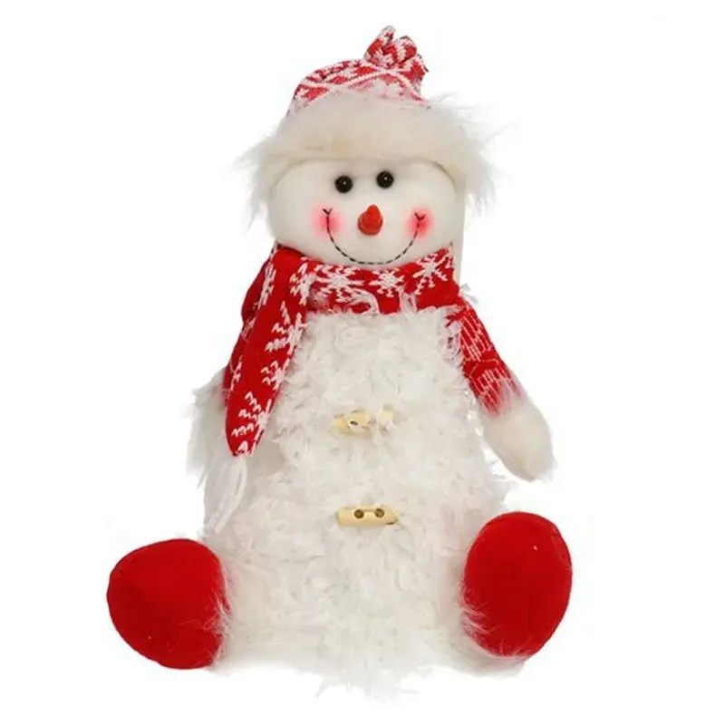 Figura navideñ Muñeco de Nieve con luz LED blanco/rojo30x22x15 cm con Certificación Ecológica