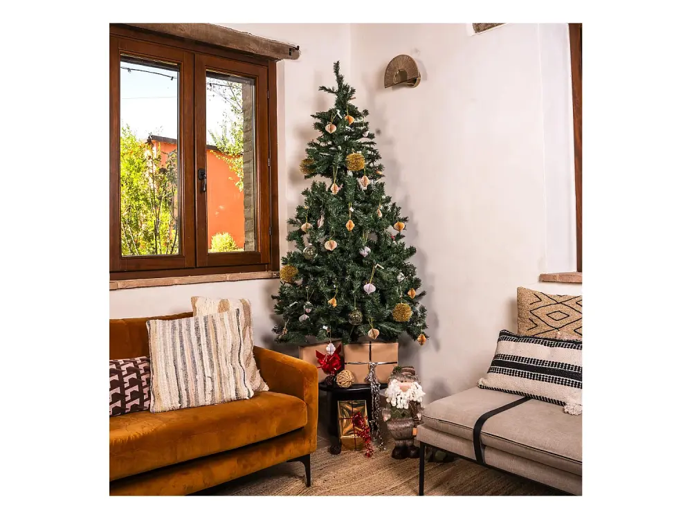Abeto de navidad Artificial verde de 180 cm de grosor con 800 ramas realistas