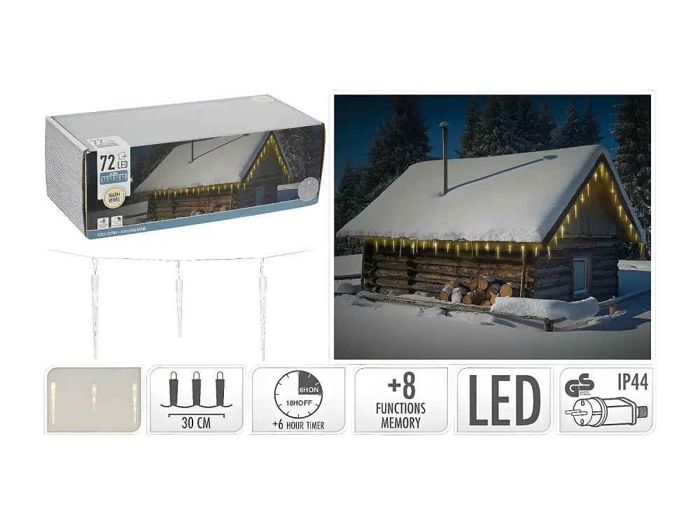 Cadena de Luces LED Exterior Blanco Cálido 7m Blanco Cálido 2700K