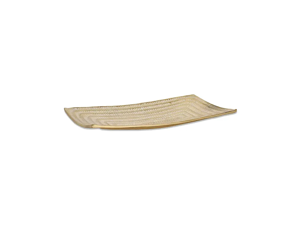 Centro de mesa rectangular de 55cm en aluminio dorado luxor