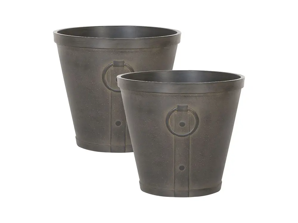 Conjunto de 2 macetas marrón oscuro ⌀ 45 cm VARI
