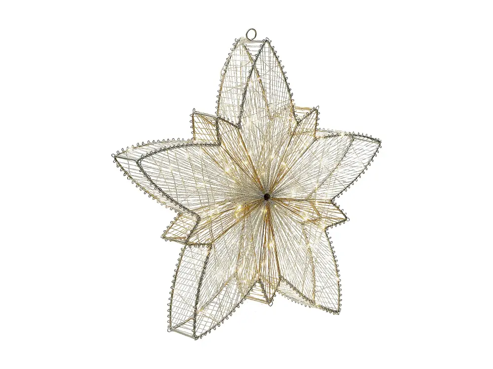 Decoración LED estrella plateada 50 cm HOFSOS