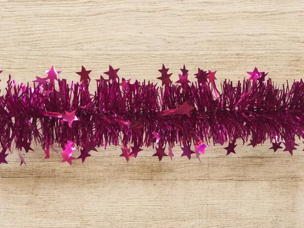 Decoración de Navidad Dyoun, Adorno navideño, Ornamento de Navidad, Decoración festiva, Made Italy, 1000x8 h8 cm, Fucsia