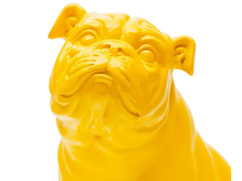 Figura Decorativa Perro Bulldog Kuatéh de Poliresina 29x16x28 cm Amarillo