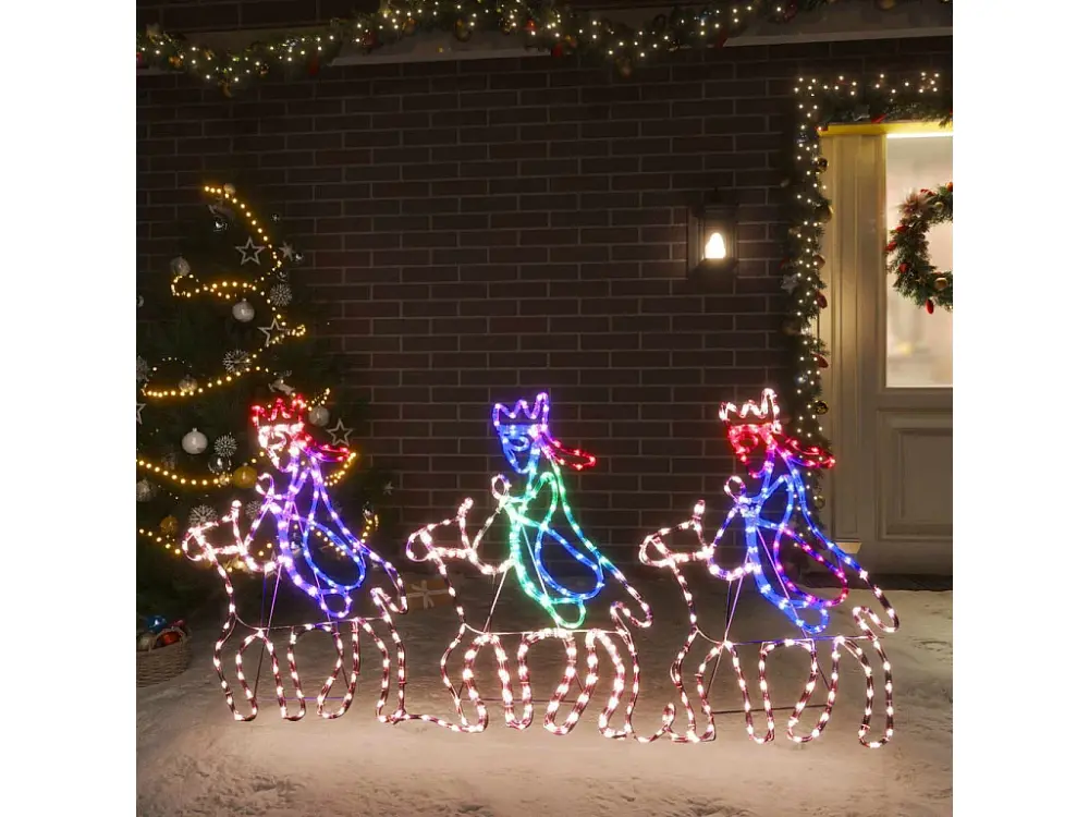 Figura de Navidad de los Reyes Magos con 504 LED 70x50 cm
