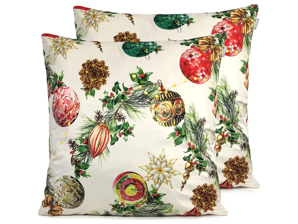 2 Fundas de cojín de terciopelo de Navidad RESENTS 60x60 cm