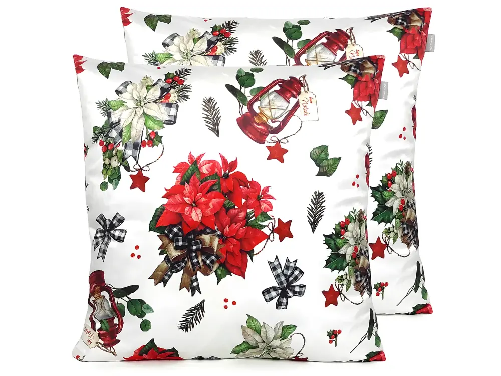 2 Fundas de cojín de terciopelo de Navidad RIBBON XMAS 60x60 cm