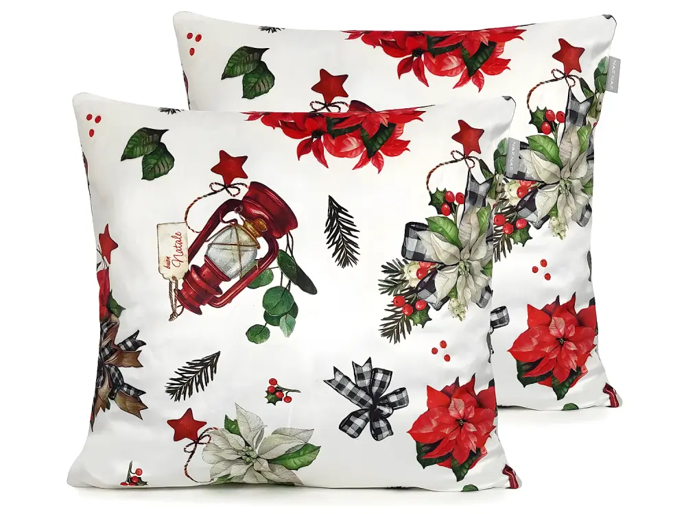 2 Fundas de cojín de terciopelo de Navidad RIBBON XMAS 45x45 cm