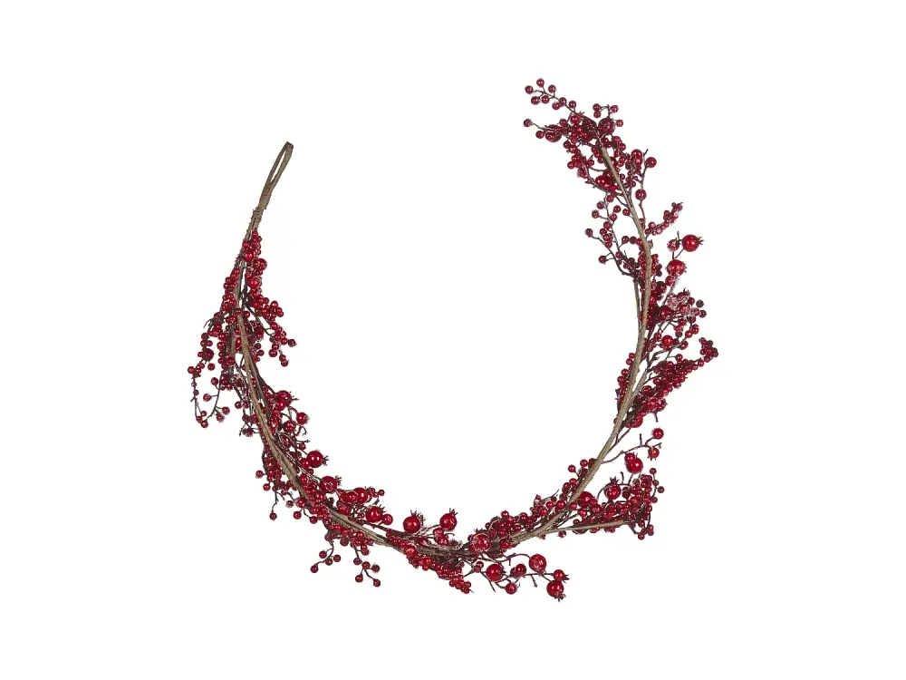 Guirnalda Decorativa Navideñ con Bayas Rojas, 150 cm