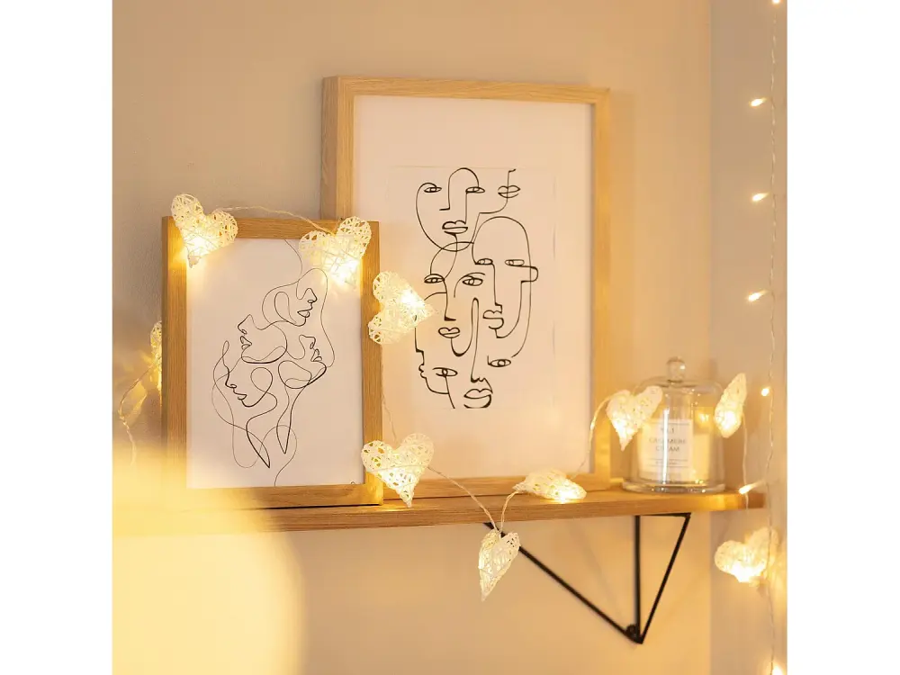 Guirnalda LED Corazones con Baterí 1.7m Blanco