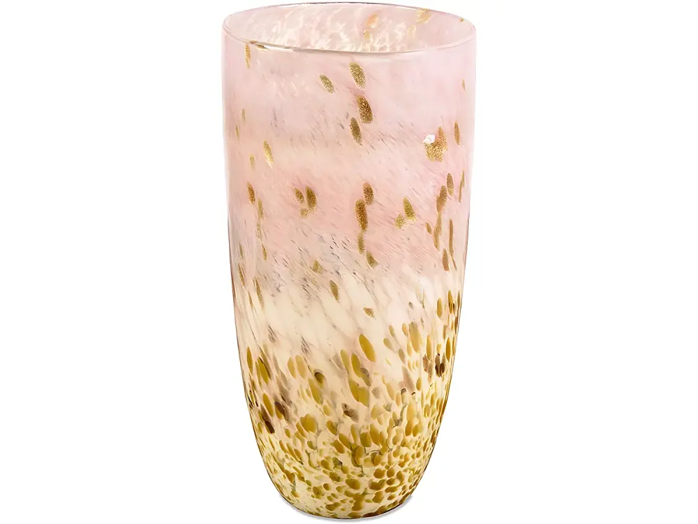 Jarron 37cm cristal rosa abierto