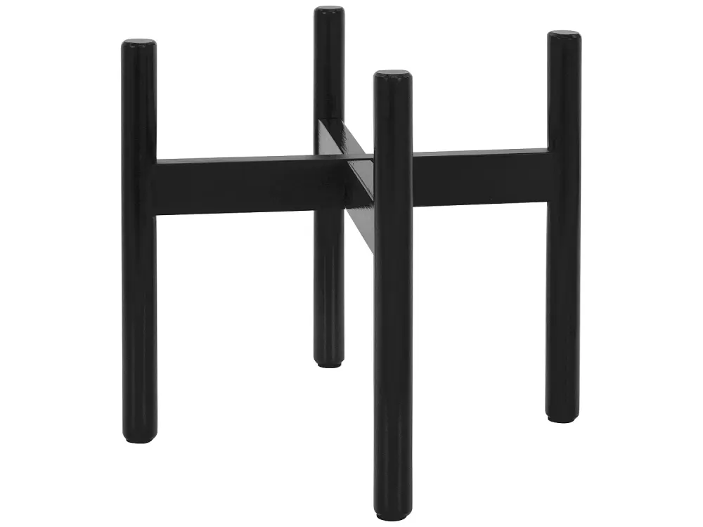 Juego de 2 soportes para macetas de hasta 29 cm macetero de pie negro de madera