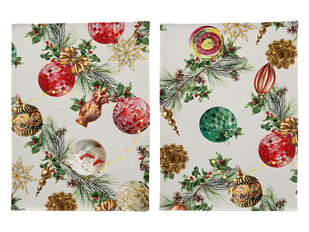 Lote de 2 paños de cocina de Navidad DECORATION XMAS 50x70 cm