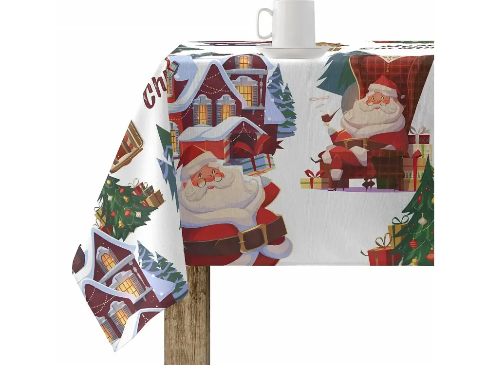 Mantel resinado antimanchas Papa Noel 200x140 cm
