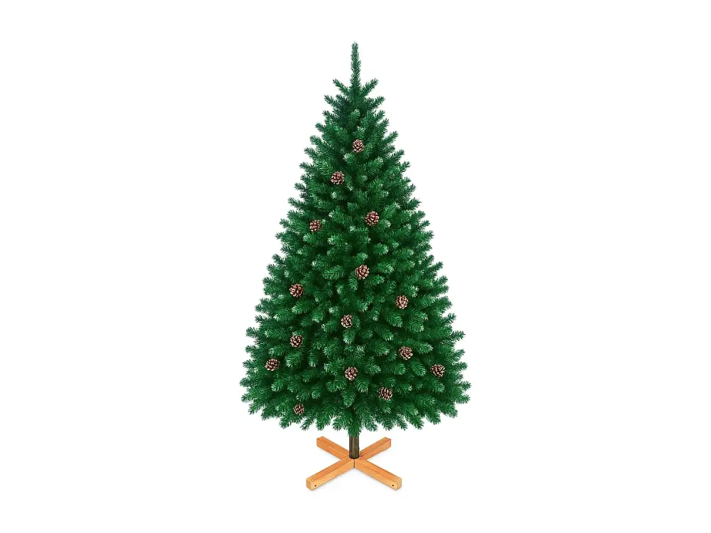 Prancer - Árbol de Navidad con nieve y piñas ø100 x 180H cm, 750 ramas y 60 piñas