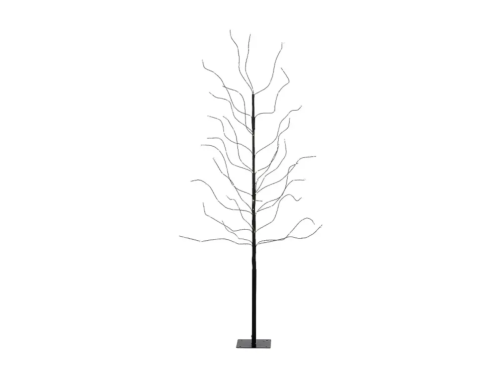 Árbol iluminado de Metal - 15 x 15 x 150 - Blanco cálido, Negro -