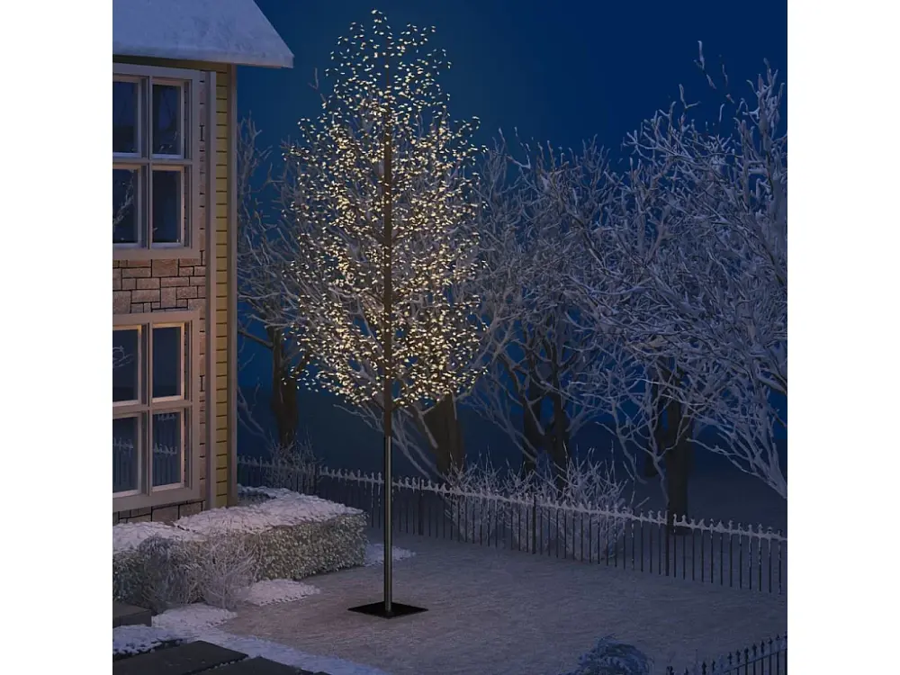 Árbol de Navidad 2000 LED blanco cálido flores de cerezo 500 cm