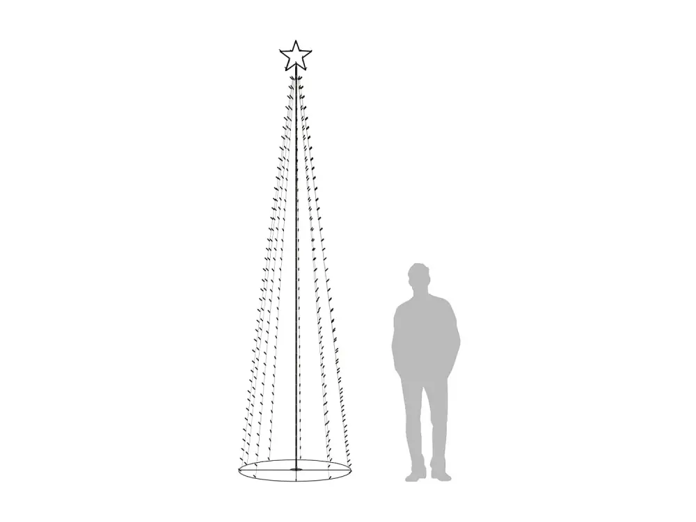Árbol de Navidad cónico 400 LEDs de colores 100x360 cm